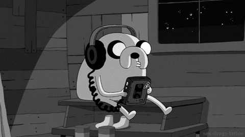 black and white rock adventure time jake black and white gif