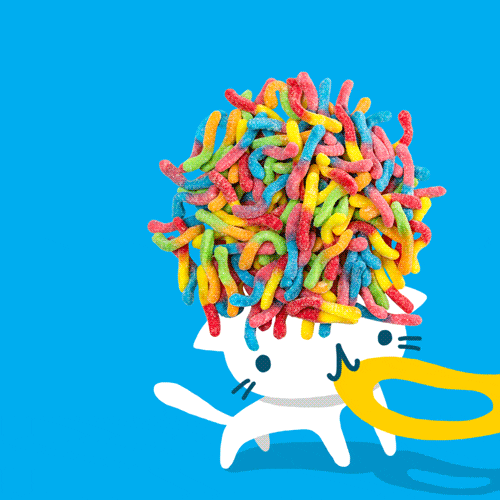 Gummy Worms Cat GIF by Trolli Find & Share on GIPHY