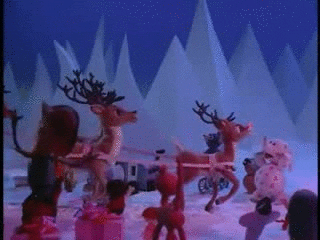 Image result for 'Rudolph the Red-Nosed Reindeer' cartoon gif