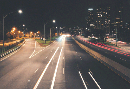 Image result for car lights highway gif