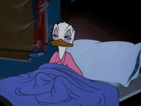 Daffy Duck going to sleep