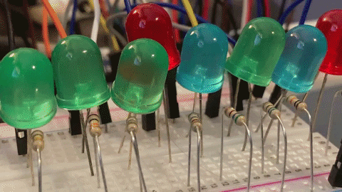 6 flashing LEDs
