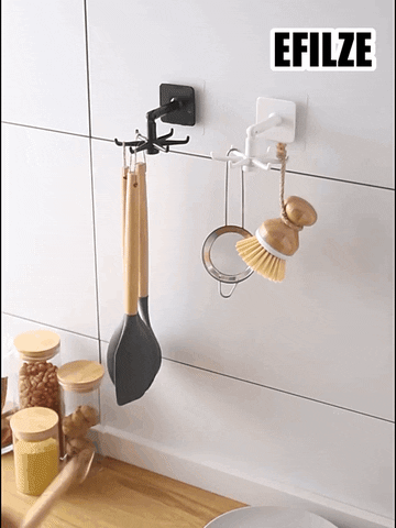 EFILZE | EZ-LIFE - Rotating Kitchen Hooks for utensil storage