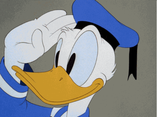 Disney's Donald Duck has the United States flag in his eyes