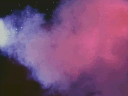 smoke reflected with  pink light rising gif