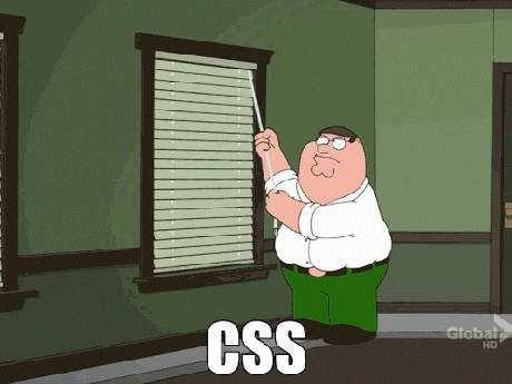 Family Guy lidando tendo trabalho com uma cortina persiana
