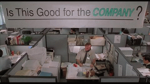 Image result for office space is this good for the company gif