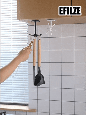 EFILZE | EZ-LIFE - Rotating hooks for utensils to save space