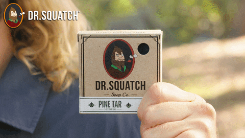 Dr. Squatch animated GIF promoting natural soap for men