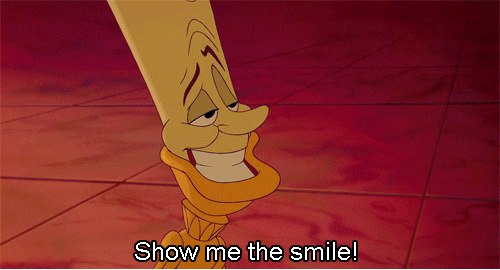 Image result for beauty and the beast gif show me that smile