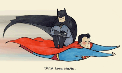 superman on batman gif