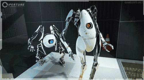 Image result for portal 2 atlas and p-body gif