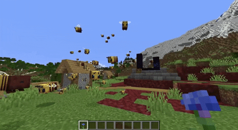 Luring Bees in Minecraft with Flowers