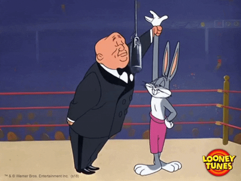 Bugs bunny winner after a fight