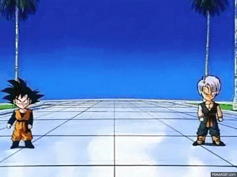 Dragon Ball Z saludo Trunks Vegeta 