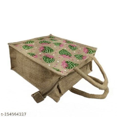 Strawberry Print Jute Bag