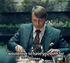 Hannibal eating dinner,eat the rude