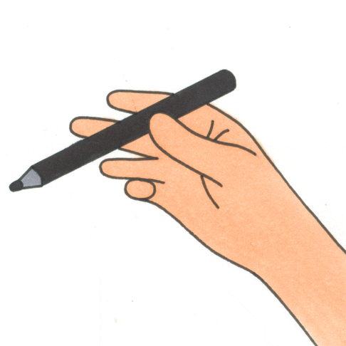 hand with rotating pencil changing colors gif represents brand strategy and color palette choices in graphic design