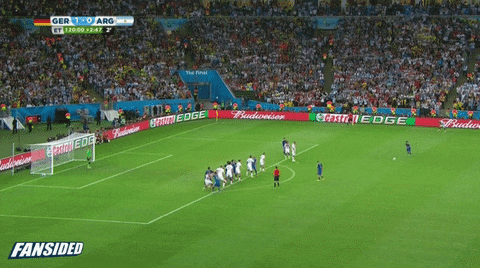 Messi's free-kick attempt (courtesy Fansided)