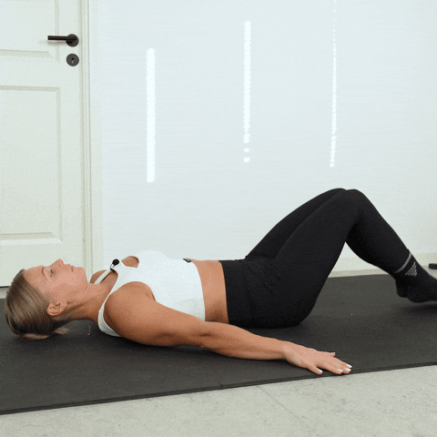 laying bent leg raises exercise demonstration