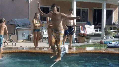 America's Funniest Home Videos fail walking pool falling