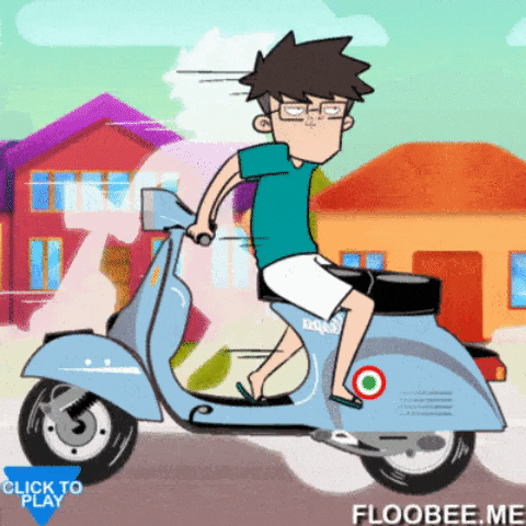 Reverse scooter ride in gifgame gifs