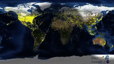  world air traffic GIF Tener amigos en el mundo