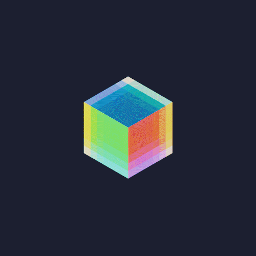A colorful box recursively folding in on itself
