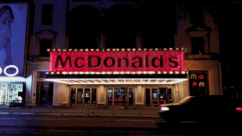 mcdonalds times square city nyc neon