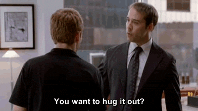 Image result for hug it out gif