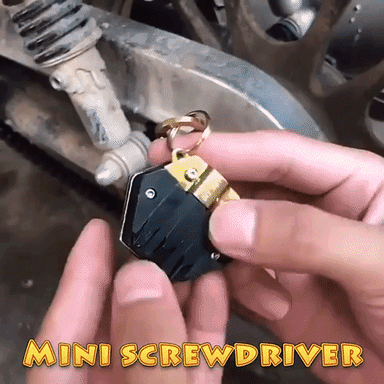 Multifunctional Hexagon Keychain Tool being used as a screwdriver.