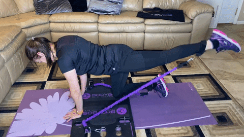 Donkey kick with resistance band .Gif
