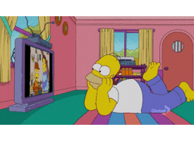 Homero Simpson viendo la tele desde su sala