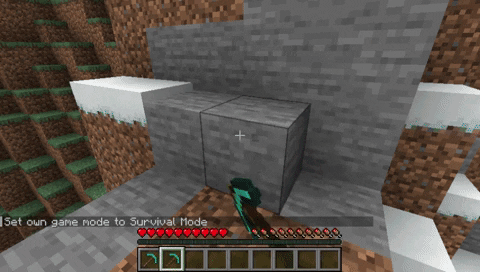 Mining Stone in Minecraft