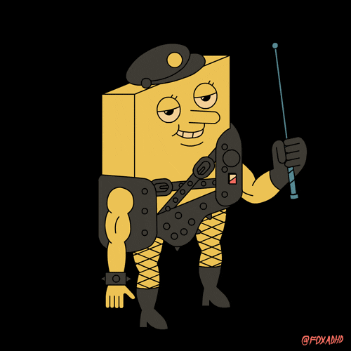 Spongebob in BDSM gear