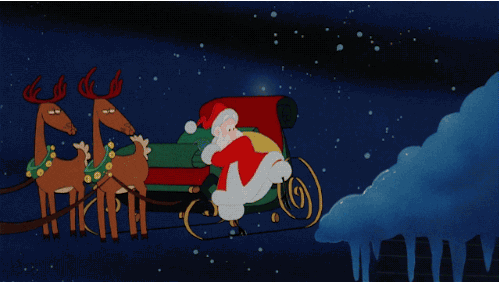 Resultado de imagen de santa on the sleigh gif