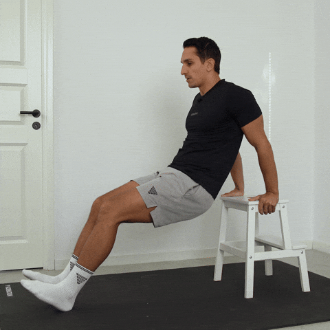 chair dips bent knees exercise demonstration