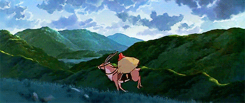 Studio Ghibli Riding GIF