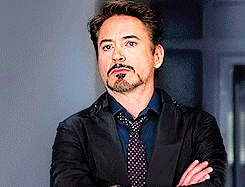 Tony Stark (Robert Downey, Jr) rolling his eyes