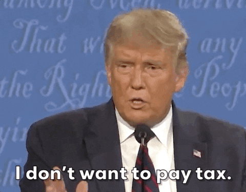 Trump saying he doesn't want to pay tax