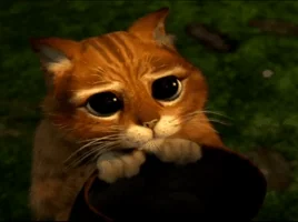 puss in boots eyes GIF to use in Instagram comments