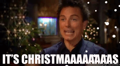 Moving image of John Barrowman shouting 'It's Christmas!'