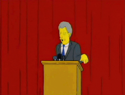 spinning bill clinton the simpsons cartoon excited