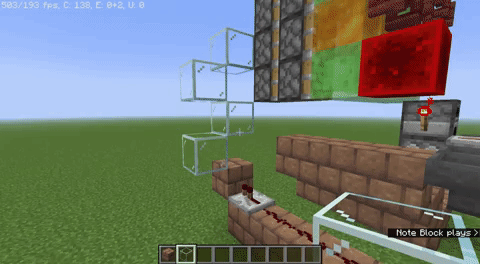 Creating Glass Stairs in Tree Farm of Minecraft