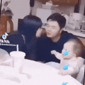 Jealous baby in funny gifs