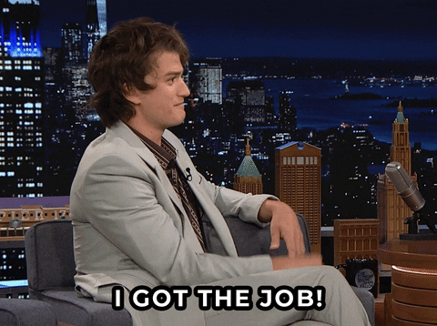 Man saying "I got the Job"