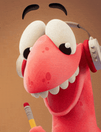 Animated character staring blankly, overwhelmed, representing writer's block