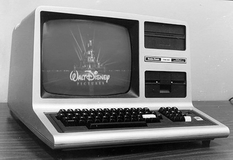 the Disney logo on an old computer