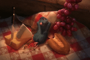 Ratatouille’s Remy in restaurant
