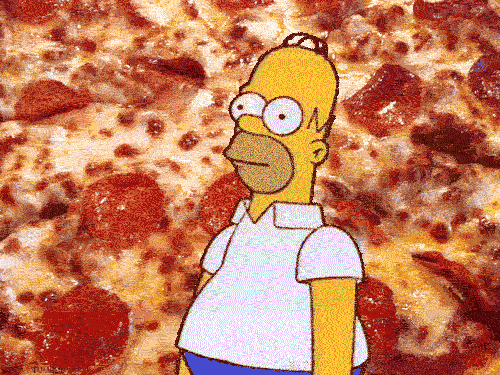 food pizza the simpsons eating homer simpson